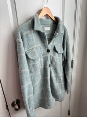 Z Supply Plaid Tucker Jacket Morning Fog Small